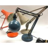 3 x adjustable table lamps to include genuine Herbert Terry & Sons Anglepoise example