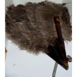 Antique ostrich feather and tortoise shell fan