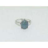 Australian black opal 925 silver ring. Size O.