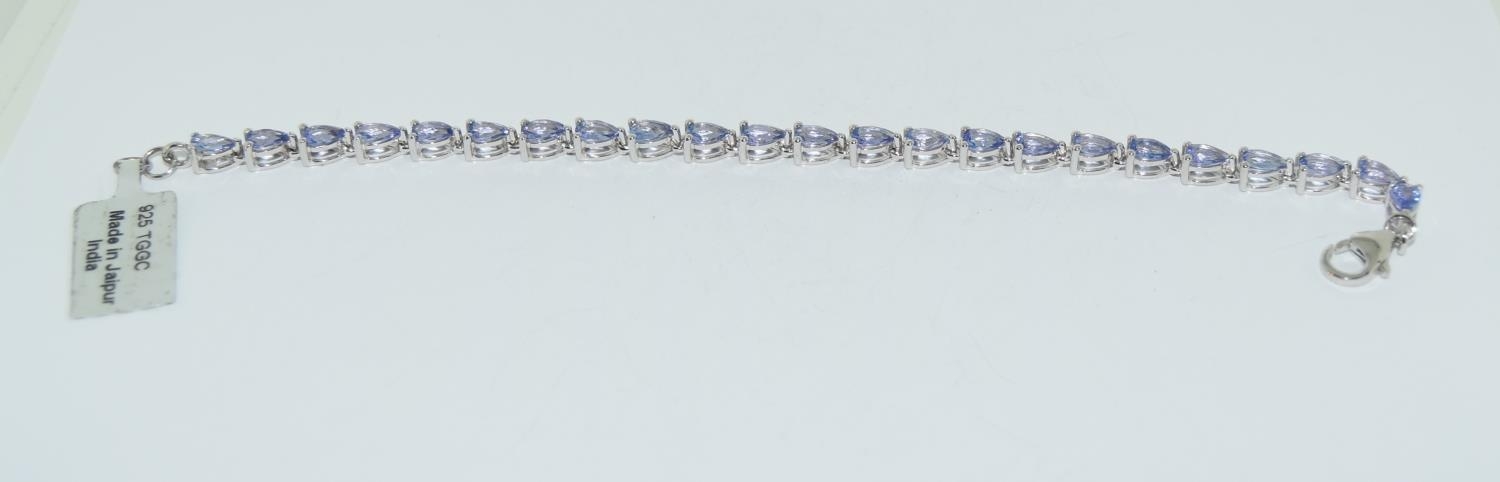 Silver gem set TGGC line bracelet - new.
