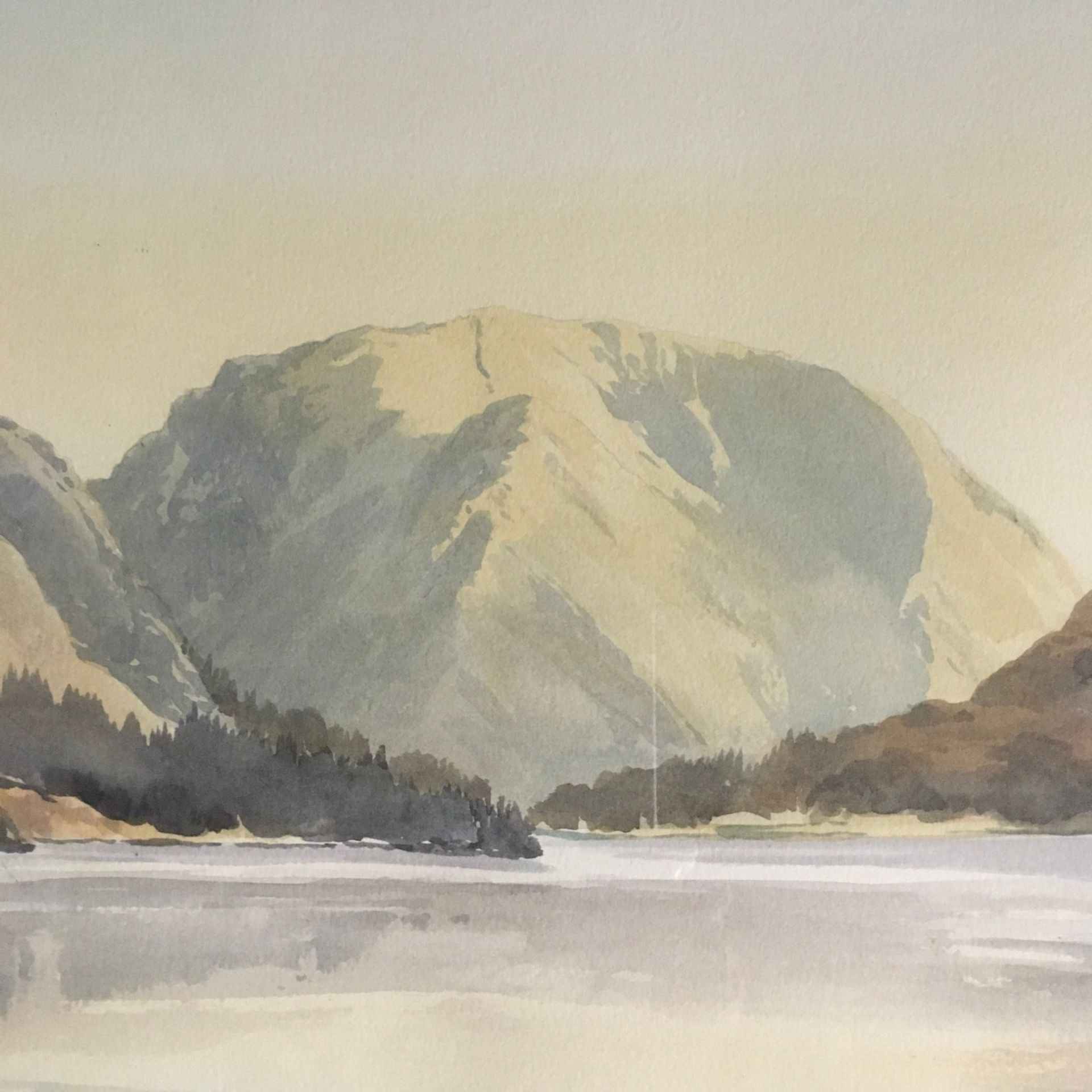 Watercolour of a lake district scene signed E Grigg Hall 70x55cm - Image 3 of 5