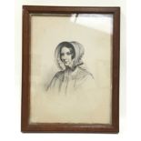 Herbert Luther Smith (1811-1870) framed and signed picture of a lady 44x35cm.