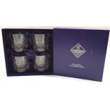 Edinburgh Crystal boxed set of four Whisky tumblers