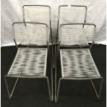 Mid century set of four Spaghetti metal stacking chairs