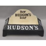 Cast iron puppy drinker "Hudson's Soap".