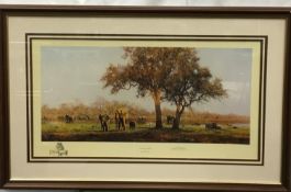 David Shepard ltd edition print "Luangwa Evening" signed to bottom no 1235/1500 with intented
