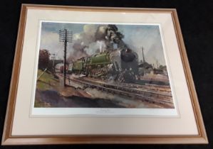 Terence Cuneo (1907-1996) "Evening Star" Oct 1963 Limited Edition print, framed & glazed 85x72cm.