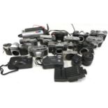 A tray of various cameras.