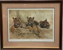William De Beer "Going Going Gone" study of big cats ltd edition signed print 356/600 90x70cm
