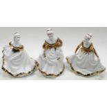 Staffordshire Minton China ladies x 3 to include Tonya, Anne and Jackie.