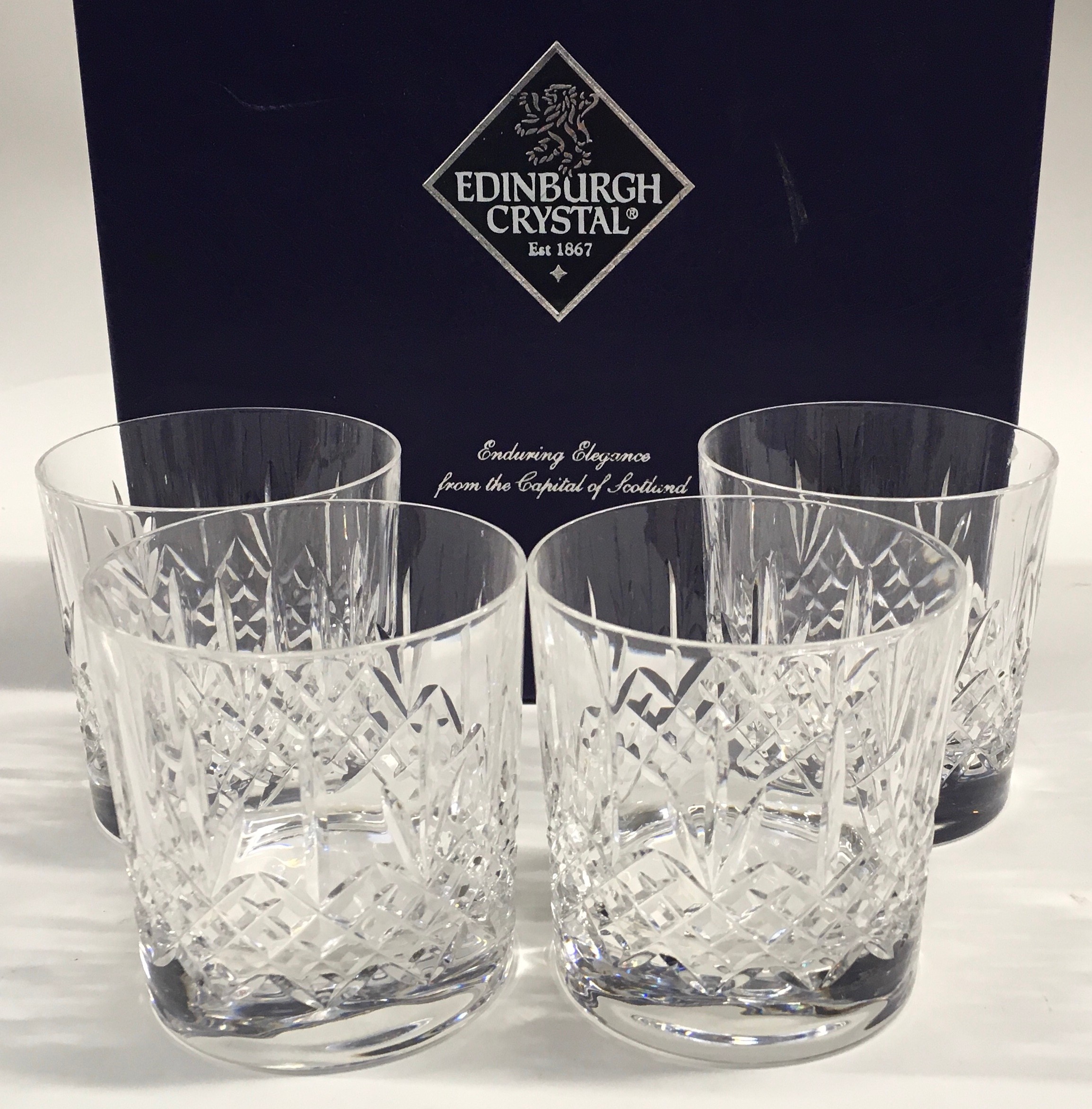 Edinburgh Crystal boxed set of four Whisky tumblers - Image 2 of 2