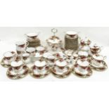 Large selection of "Old Country Roses" china to include a teapot and cake stand