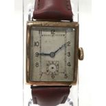 Art Deco RWC Rolex Tank watch in rolled gold case. Rolex signed movement. Ticking away happily after