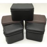5 x Stackers watch boxes/travel cases. 3 x 2 watch cases and 2 x 1 watch case.