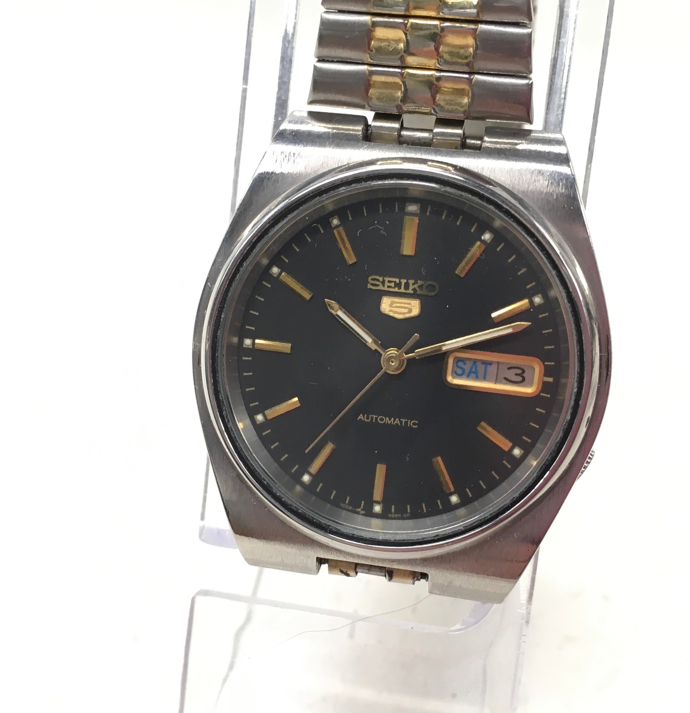 Collection of 4 vintage Seiko '5' gents watches. All seen working. 2 have aftermarket dials. - Image 5 of 7