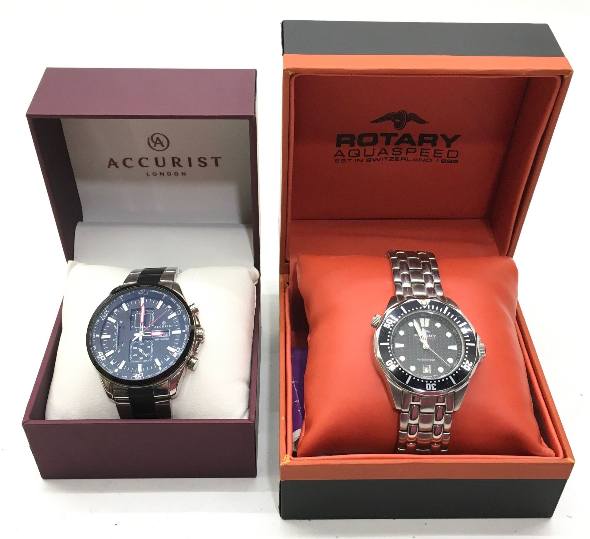 Pair of quality gents watches to include a Rotary Aquaspeed ref AGB000S8 and an Accurist chronograph