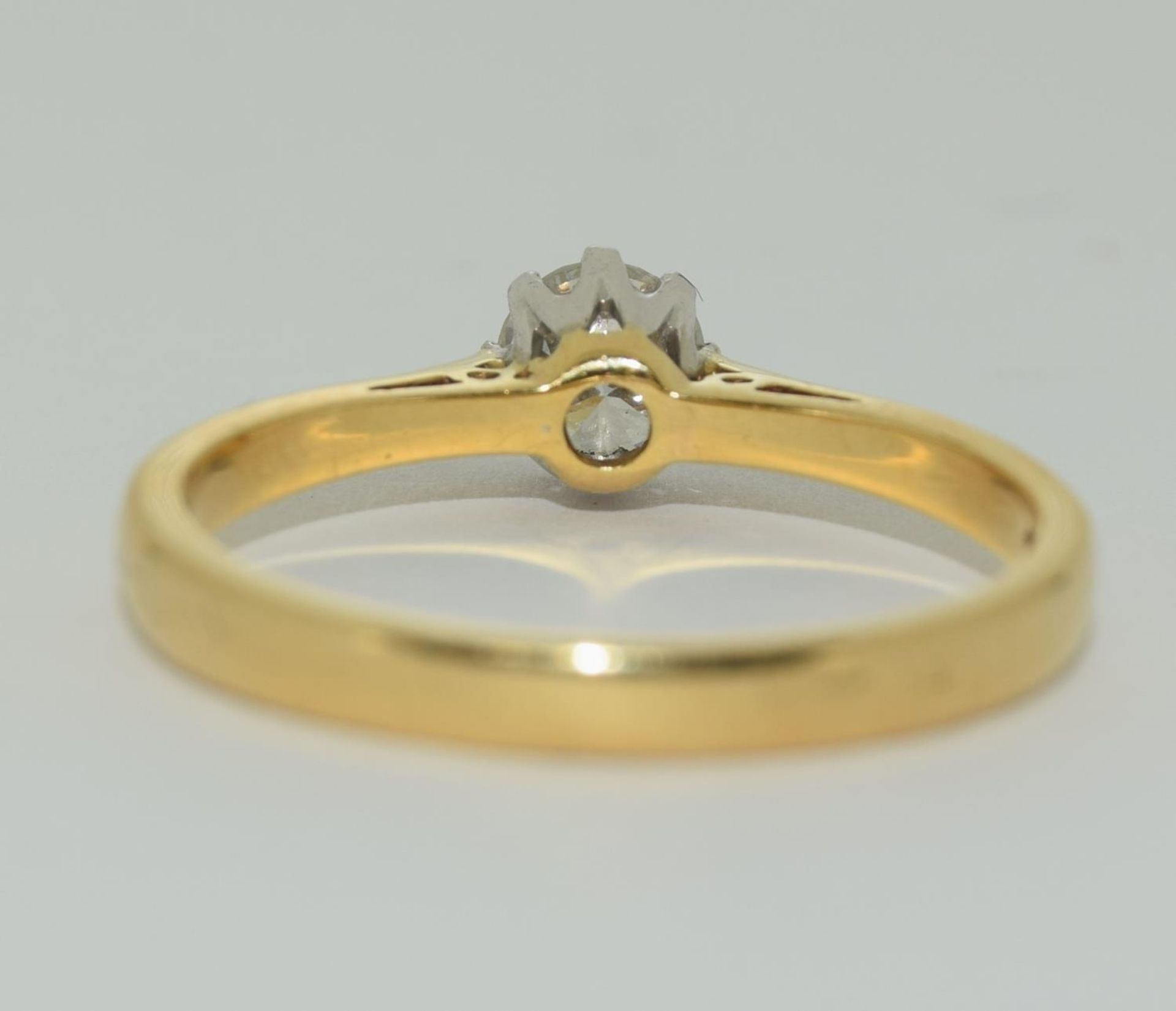 An 18ct yellow gold solitaire ring of 2.8gm of 0.39ct brilliant cut diamond size N. - Image 3 of 5