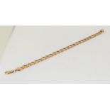 9ct gold flat link bracelet 23cm long 23gm