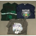 3 Kenzo T-shirts. 2 Size M, 1 Size L. Ref X468.