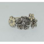 Pandora Enamelled CZ 925 Ale daisy ring, Size L 1/2.