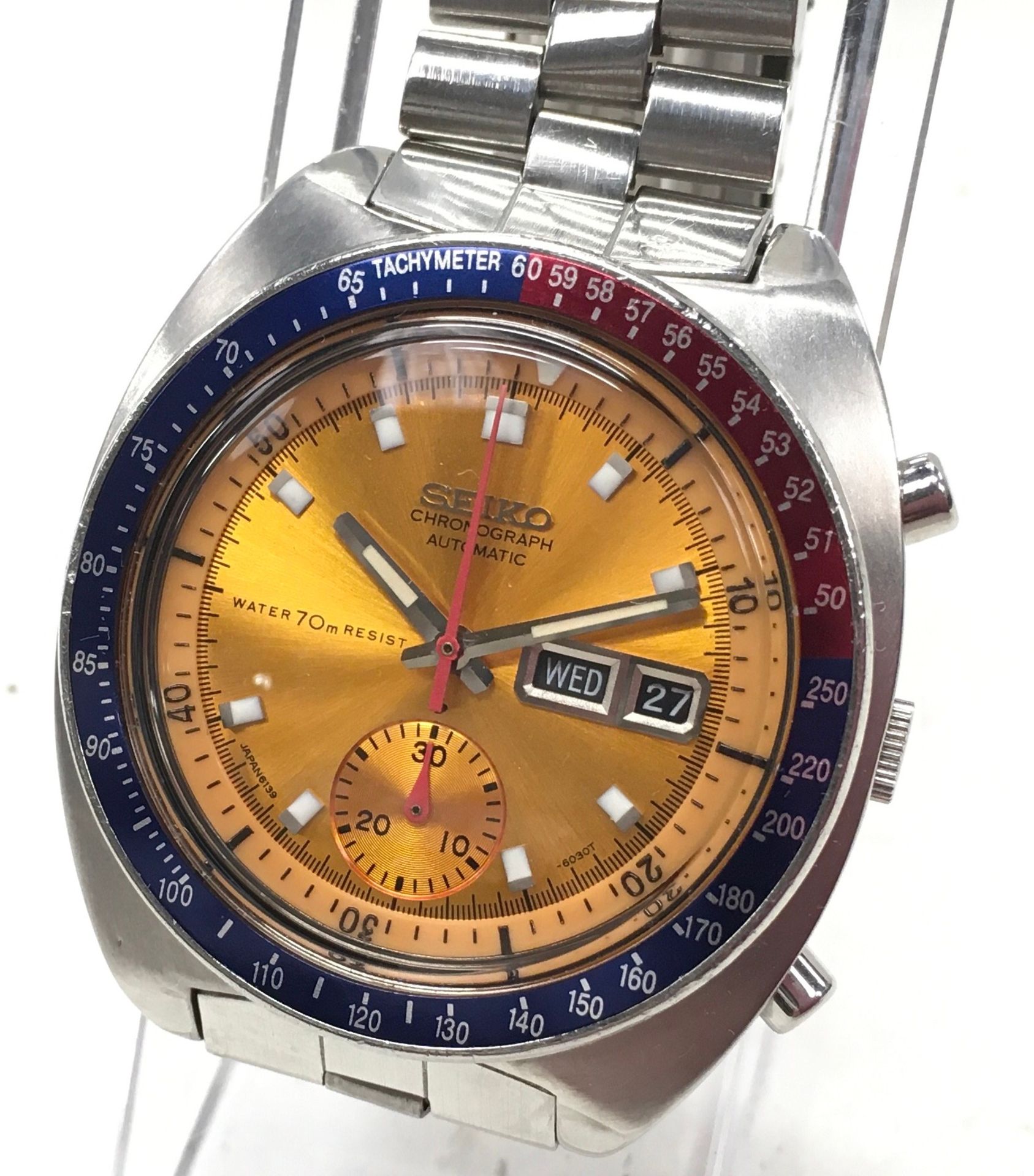 Collectible Seiko 6139-6002 'Pogue' automatic chronograph. Fully working, chronograph resets to zero