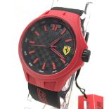 Collectible gents Ferrari quartz watch boxed with swing tags attached Model ref SF.01.47.0123