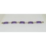 lavender Jade 925 silver bracelet.