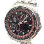 Collectible gents Eco-Drive Red Arrows chronograph. Model Skyhawk U680 S106095. Inner and outer