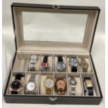 Box of mixed watches to include Seiko Auto in a display box