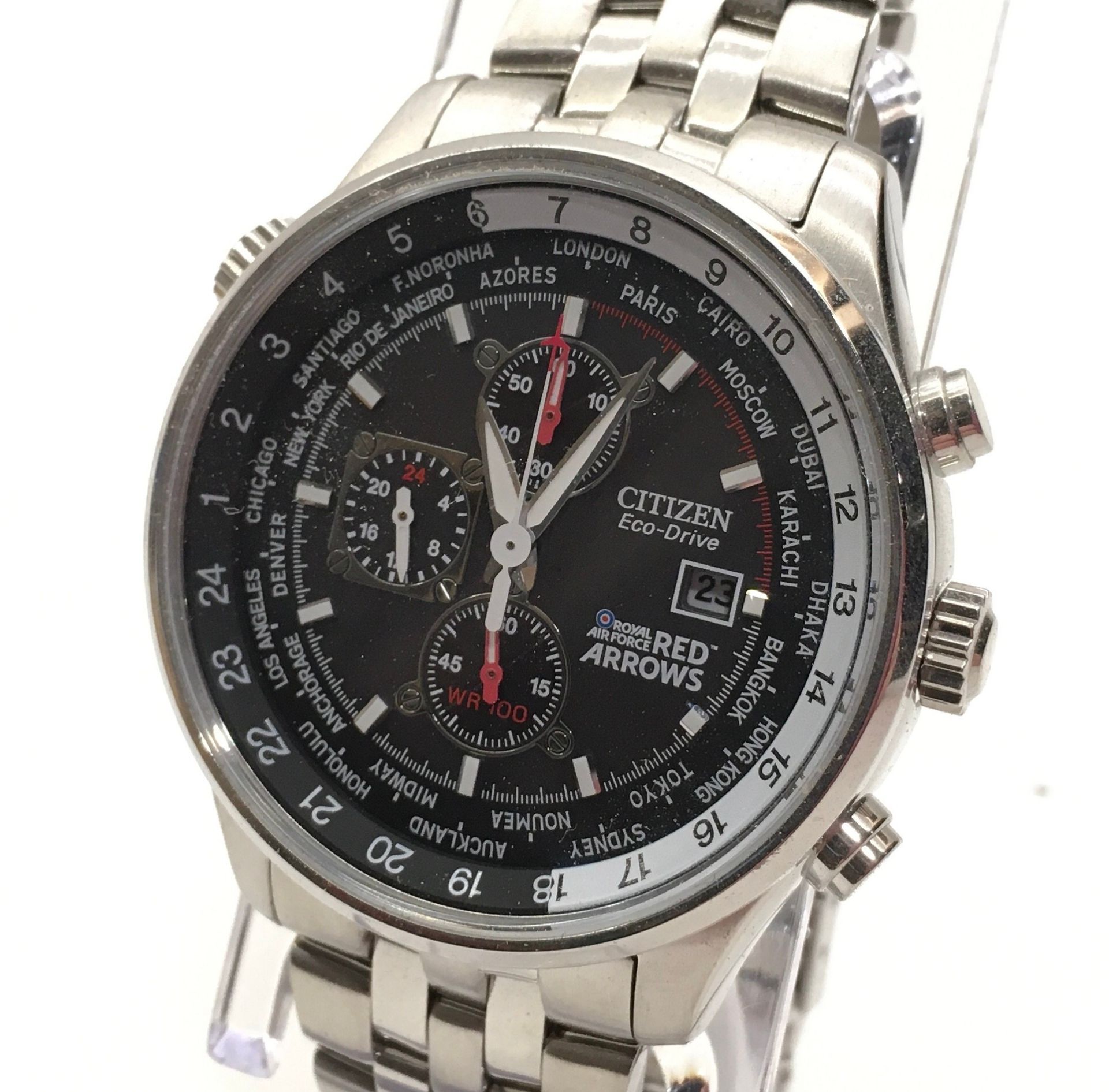 Collectible gents Citizen Eco-Drive Red Arrows chronograph. Model B612 S069149. Inner and outer