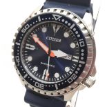 Quality Citizen Gents automatic sports diver's style watch set ref NH8381-63L. Comes with inner