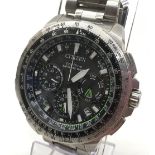 Collectible gents Citizen Eco-Drive Satellite Wave model ref F900 S104988. Inner and outer boxes