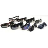 Collection of sports and fashion sunglasses. 9 pairs in all.