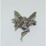 Vintage 925 silver fairy brooch.