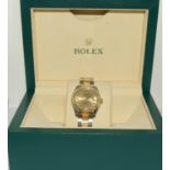 Rolex ladies Oyster Perpetual Datejust watch with diamond dial and bi-metal bracelet. Ref X497.