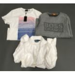 Hugo Boss white print T-shirt (new with label) and sweatshirt, Size L.p and Ralph Lauren Polo