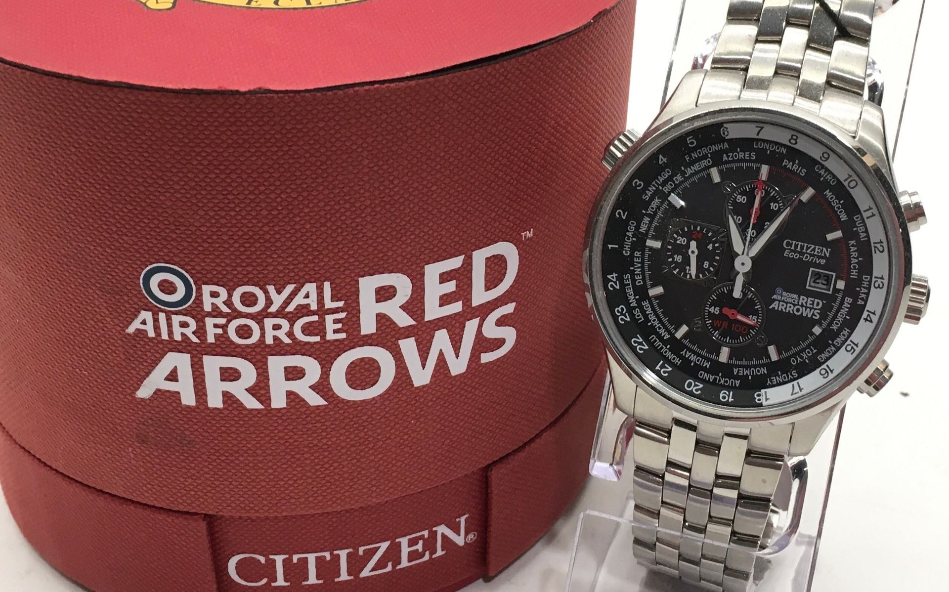 Collectible gents Citizen Eco-Drive Red Arrows chronograph. Model B612 S069149. Inner and outer - Image 2 of 3