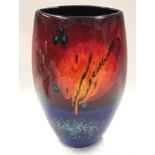 Poole Pottery Interest: Alan Clarke studio vase 25x8x15cm.