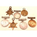 Collection of 7 medals to include WWi trio of 1914/15 star, War medal and Victory medal. Low