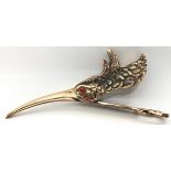 Copper Document Clip in the form of a Waterbird