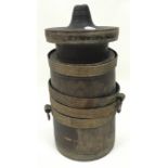 Burmese or Gurka tribal art brass and wood container