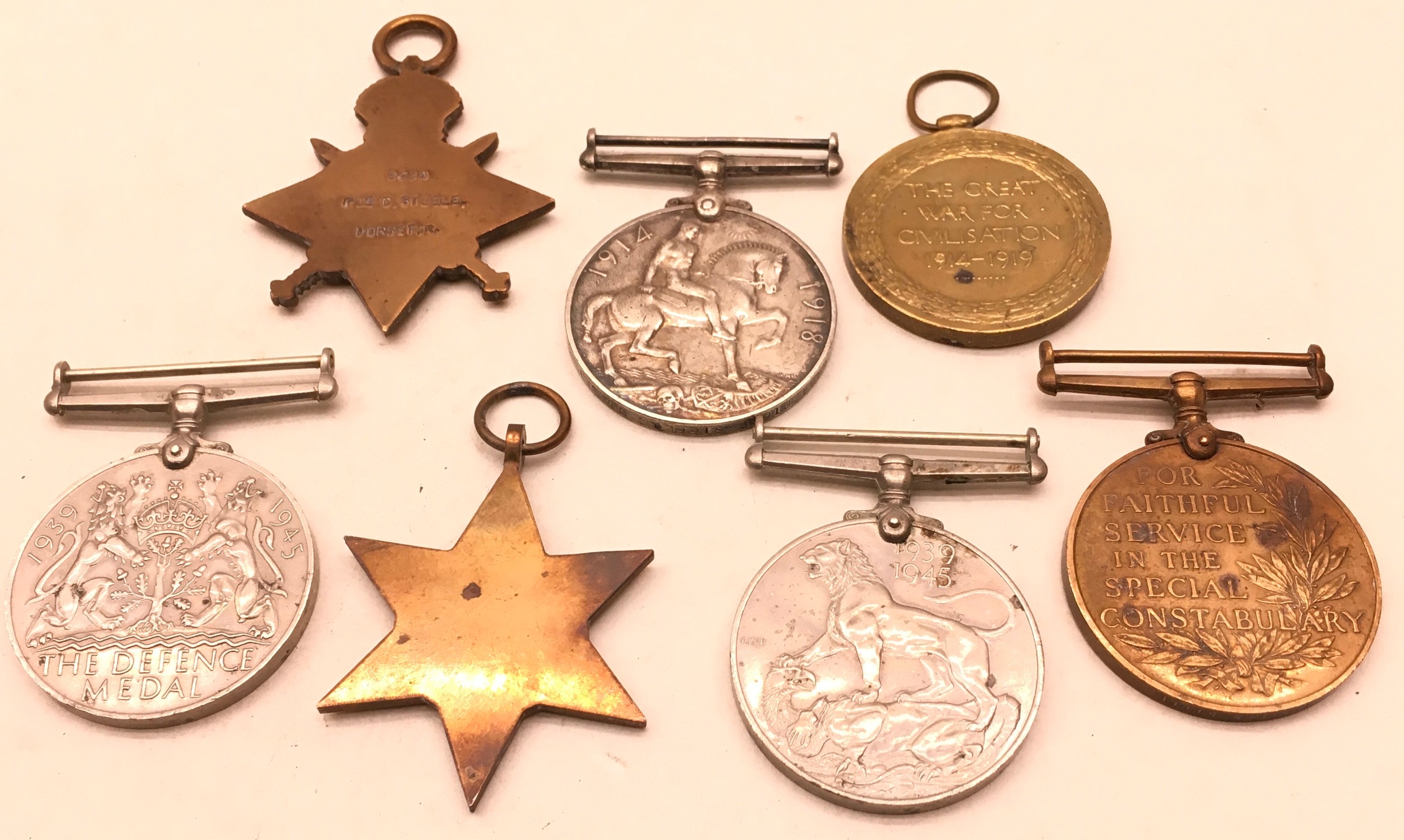 Collection of 7 medals to include WWi trio of 1914/15 star, War medal and Victory medal. Low - Image 2 of 8