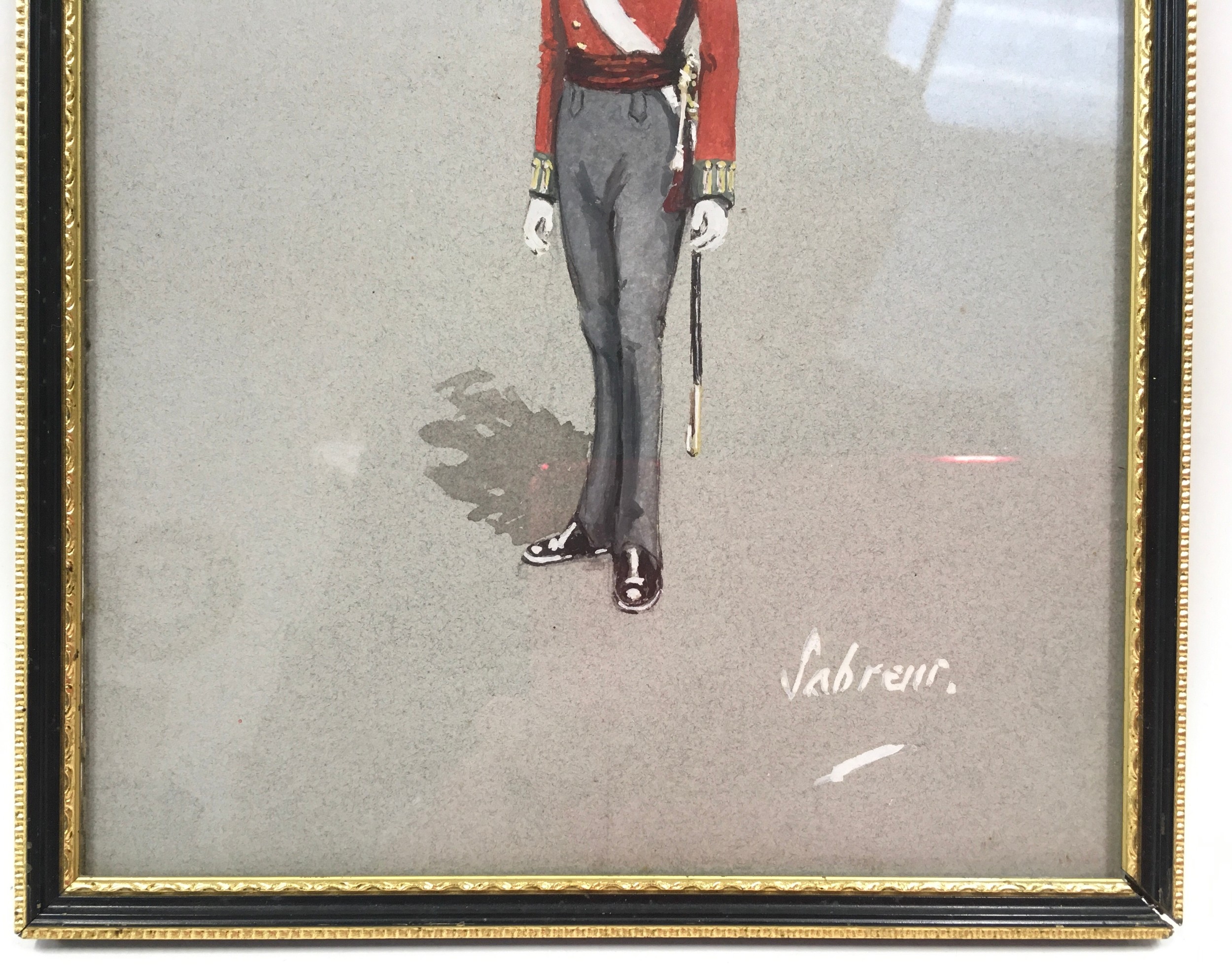 Original water colour of soldier in uniform 69th Foot, South Lincolnshire Regiment 1881-1815 - Image 2 of 5