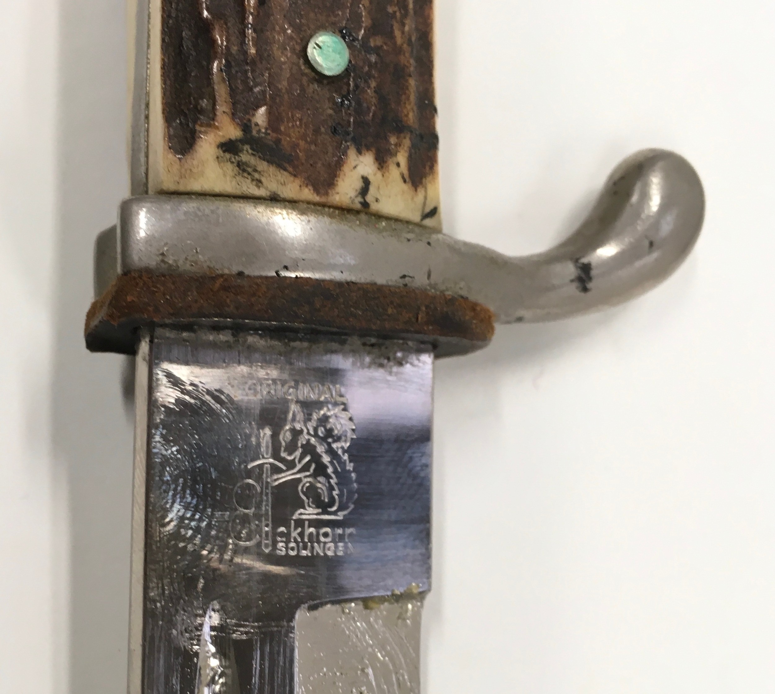 Solingen original "Elk Horn" bayonet in sheath total length 32cm - Image 3 of 4