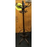 Bent wood circular hat and coat stand 200x65x65cm