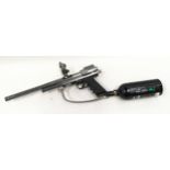 Paintball gun model SMK PBMI. with gas cartridge fitted. Appears to fire but ammo hopper missing.