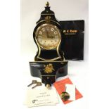 Eluxa French style mantle clock with wall bracket, pendulum, two keys and original paperwork 45cm