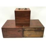 Three vintage wooden boxes