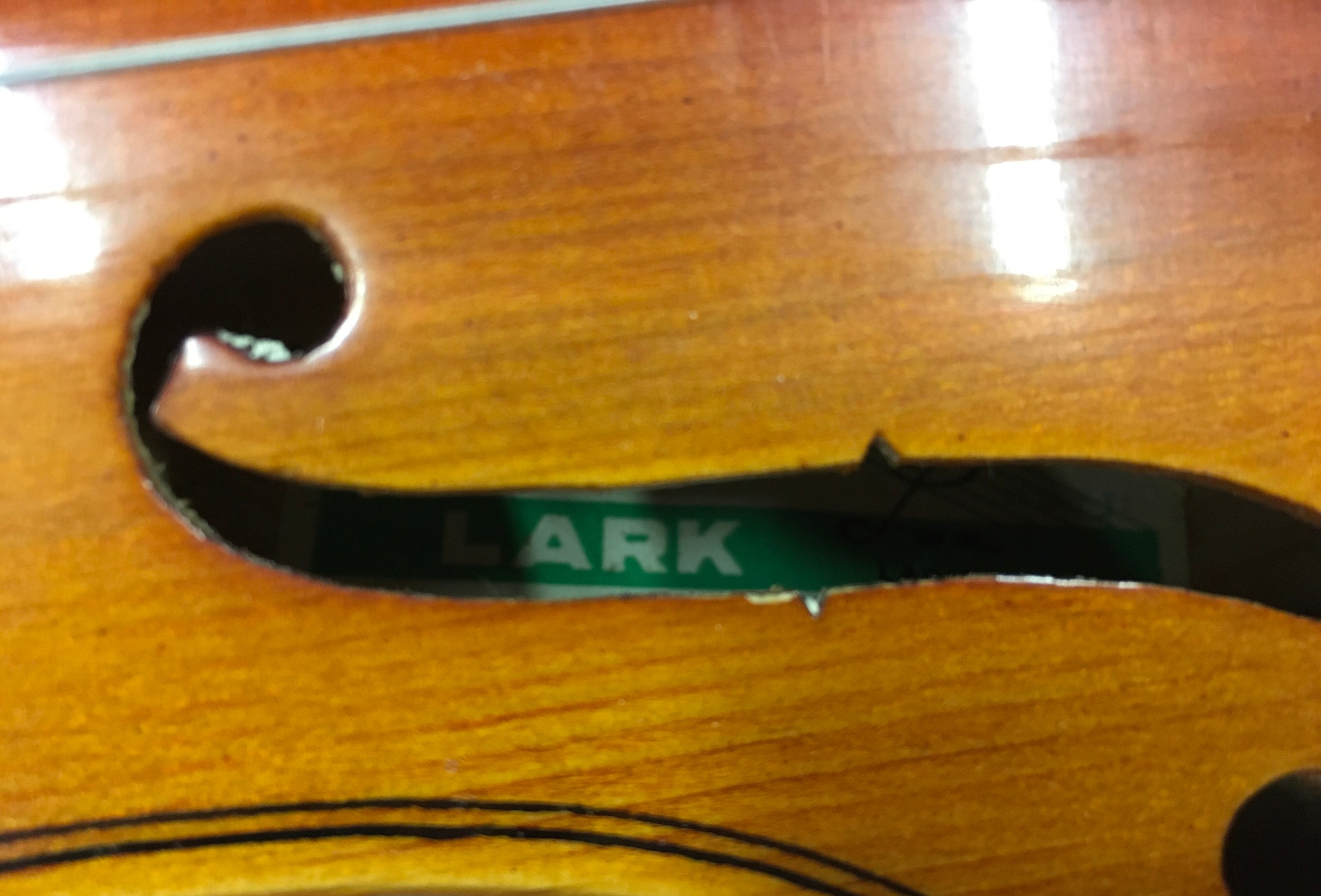 Lark violin made in Shanghai China with case and bow. - Image 3 of 6