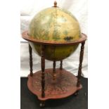 Round revolving drinks globe with center lifting lid and fitted internally with under tray 100x60cm